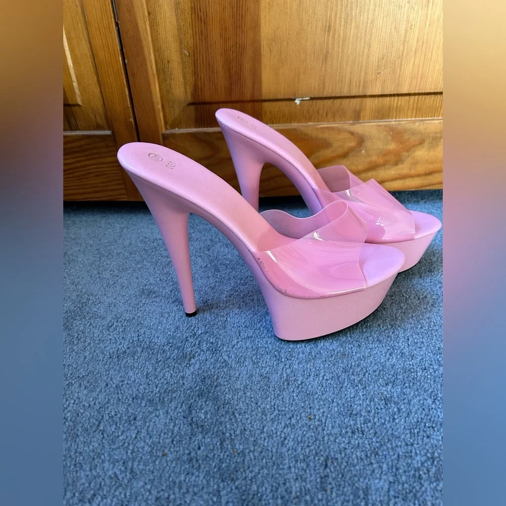 Women’s Pink Platform High Heels Size 8 SHEIN - Picture 2 of 9